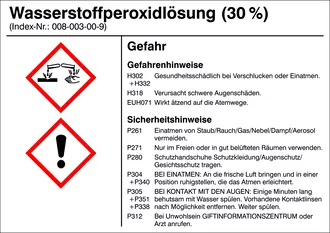 Gefahrstoffetikett »G021: Wasserstoffperoxidlösung (30%)« 