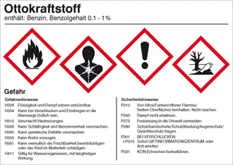 Gefahrstoffetikett »Ottokraftstoff« 