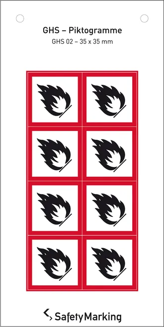 GHS-Gefahrenpiktogramm »Symbol 02: Flamme« 