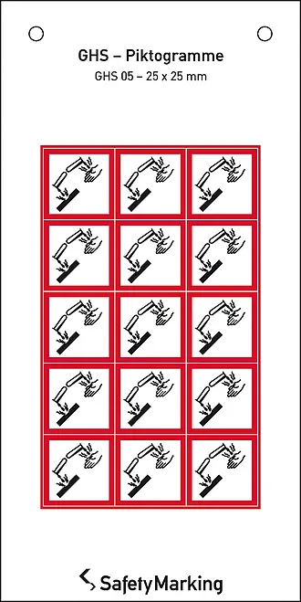 GHS-Gefahrenpiktogramm »Symbol 05: Ätzwirkung« 