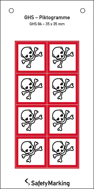 GHS-Gefahrenpiktogramm »Symbol 06: Totenkopf« 