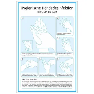 Händedesinfektionsplan Hygienische Händedesinfektion gem. DIN EN 1500 Hart-PVC