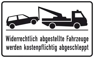 Halteverbotsschild »Widerrechtlich abgestellte Fahrzeuge werden kostenpflichtig abgeschleppt« 