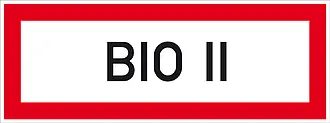 Hinweisschild für die Feuerwehr »BIO II« 