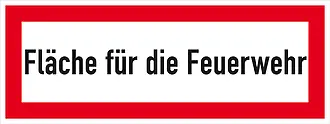 Hinweisschild für die Feuerwehr »Fläche für die Feuerwehr« 