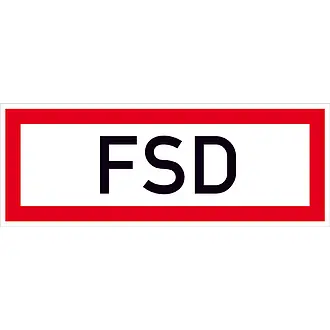 Hinweisschild für die Feuerwehr »FSD« 
