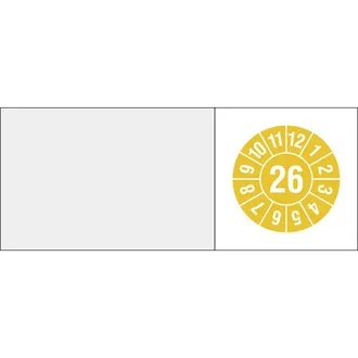 Kabelprüfplakette - mit Jahresfarbe »Jahreszahl: 26« 