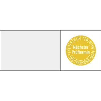 Kabelprüfplakette - mit Jahresfarbe »Nächster Prüftermin« 