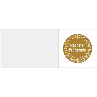 Kabelprüfplakette - mit Jahresfarbe »Nächster Prüftermin« 
