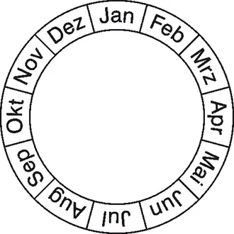 Monatsgrundplakette »Januar - Dezember« 