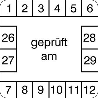 Prüfplakette »geprüft am« 