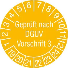 Prüfplakette - mit Jahresfarbe »Geprüft nach DGUV Vorschrift 3« 