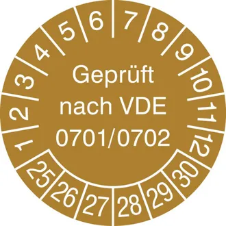 Prüfplakette - mit Jahresfarbe »Geprüft nach VDE 0701/0702« 