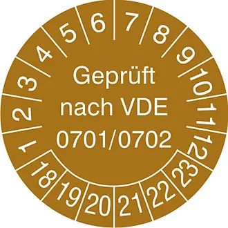 Prüfplakette - mit Jahresfarbe »Geprüft nach VDE 0701/0702« 