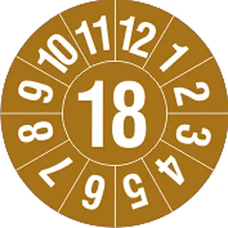 Prüfplakette - mit Jahresfarbe »Jahreszahl: 18« 