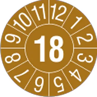 Prüfplakette - mit Jahresfarbe »Jahreszahl: 18« 