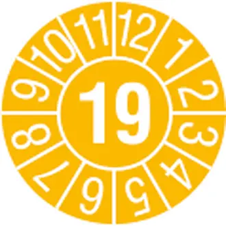 Prüfplakette - mit Jahresfarbe »Jahreszahl: 19« 