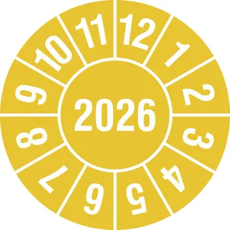 Prüfplakette - mit Jahresfarbe »Jahreszahl: 2026« 