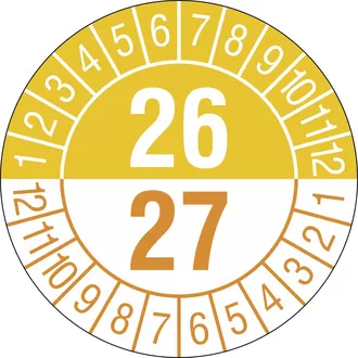Prüfplakette - mit Jahresfarbe »Jahreszahlen: 26/27« 