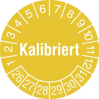 Prüfplakette - mit Jahresfarbe »Kalibriert« 