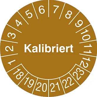Prüfplakette - mit Jahresfarbe »Kalibriert« 