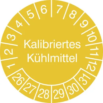Prüfplakette - mit Jahresfarbe »Kalibriertes Prüfmittel« 