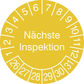 Prüfplakette - mit Jahresfarbe »Nächste Inspektion« 
