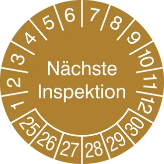 Prüfplakette - mit Jahresfarbe »Nächste Inspektion« 