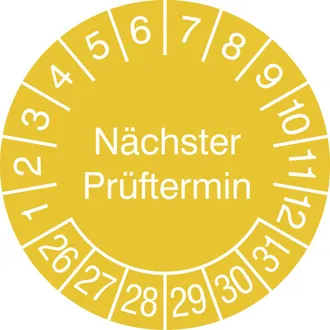 Prüfplakette - mit Jahresfarbe »Nächster Prüftermin« 