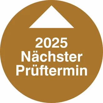 Prüfplakette - mit Jahresfarbe »Nächster Prüftermin Jahresplakette« 