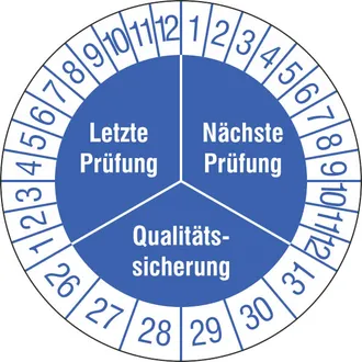 Prüfplakette - mit Jahresfarbe »Qualitätssicherung « 