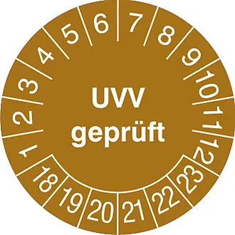 Prüfplakette - mit Jahresfarbe »UVV geprüft« 