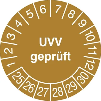 Prüfplakette - mit Jahresfarbe »UVV geprüft« 