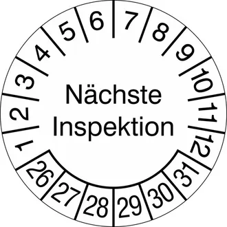 Prüfplakette »Nächste Inspektion « 