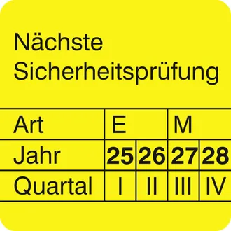 Prüfplakette »Nächste Sicherheitsprüfung« 