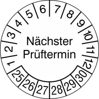 Prüfplakette »Nächster Prüftermin« 