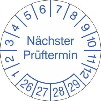 Prüfplakette »Nächster Prüftermin« 