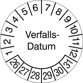 Prüfplakette »Verfalls-Datum « 
