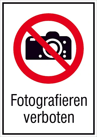 Verbots-Kombischild »Fotografieren verboten« 