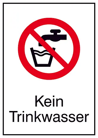 Verbots-Kombischild »Kein Trinkwasser« 
