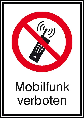 Verbots-Kombischild »Mobilfunk verboten« 