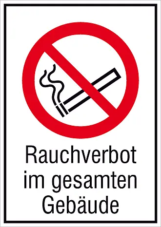 Verbots-Kombischild »Rauchverbot im gesamten Gebäude« 