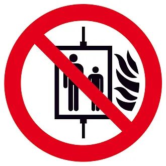 Verbotsschild »Aufzug im Brandfall nicht benutzen« 