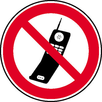 Verbotsschild »Handy benutzen verboten« 