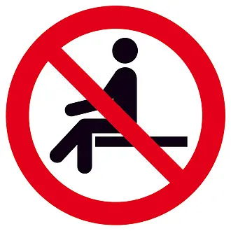 Verbotsschild »Sitzen verboten« 