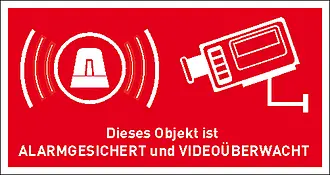 Video Infozeichen »Objekt alarmgesichert und videoüberwacht,« 