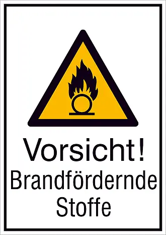 Warn-Kombischild »Vorsicht! Brandfördernde Stoffe« 