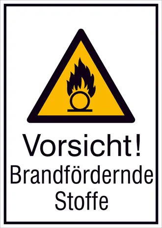 Warn-Kombischild »Vorsicht! Brandfördernde Stoffe« 