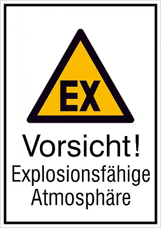 Warn-Kombischild »Vorsicht! Explosionsfähige Atmosphäre« 