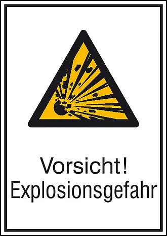 Warn-Kombischild »Vorsicht! Explosionsgefahr« 